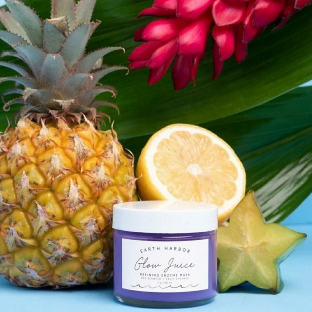 Earth Harbor Face Mask Glow Juice Quick Cleanse Detoxifis Hydrates w/ Aloe NWT